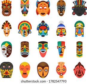 Pack Of Cultural Masks Vectors 