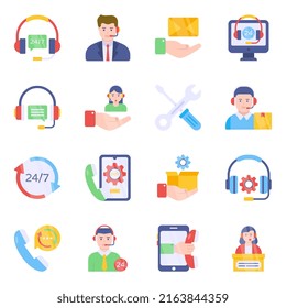 Pack of Customer Service Flat Icons