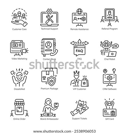 Pack of Customer Support Line Icons 


