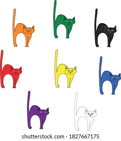 A Pack of Cute Colors Cats