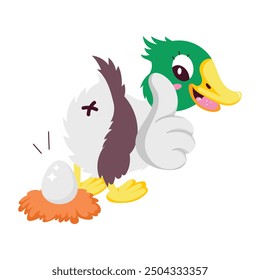 Pack of Cute Duckling Flat Stickers 

