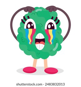 Pack of Cute Flat Cartoon Style Stickers 

