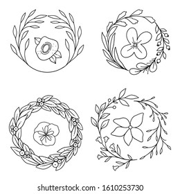 Pack of cute floral frames. 