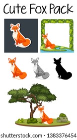 A pack of cute fox illustration