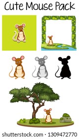 A pack of cute rat illustration
