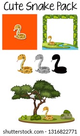 A pack of cute snake illustration