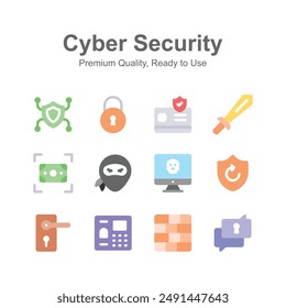 Paket von Cyber-Sicherheitssymbolen für Premium-Nutzung