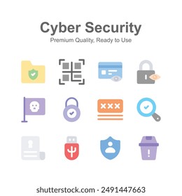 Paquete de iconos de seguridad cibernética, listos para usar en Sitios web y App móviles