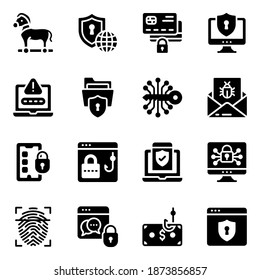 
Pack of Cybercrime Solid Icons
