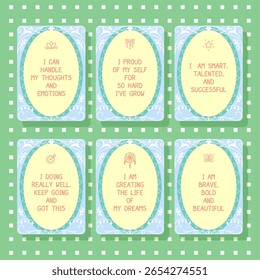 a pack of daily affirmation card for personal growth template design