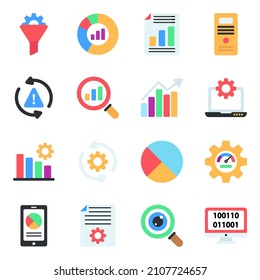 Pack of Data Analytics Flat Icons
