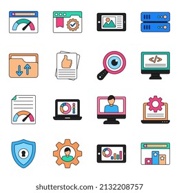 Paquete de datos e iconos de sesión

