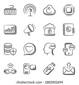 
Paquete de Iconos de Doodle de Almacenamiento de Datos