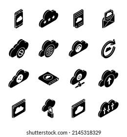 Pack of Data Storage Isometric Icons 

