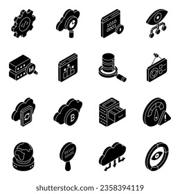 Pack of Data and Technology glyph Icons

