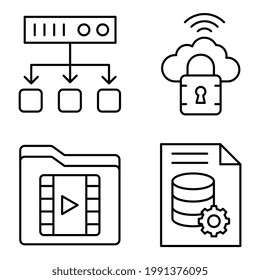 Pack of Database Linear Icons