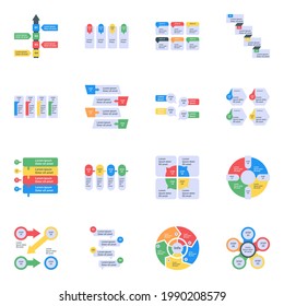 Pack of Descriptive Statistics Flat Icons