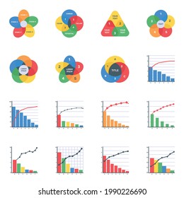 Pack of Descriptive Statistics Flat Icons