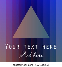 pack design idea in muted colors: light triangle on gradient lines background and text under it