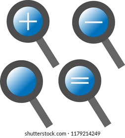 pack - design of magnifying glasses, representing zoom icon