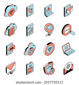 Pack of Device and Technology Flat Icon 


