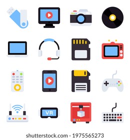  Pack of Digital Technology Flat Icons