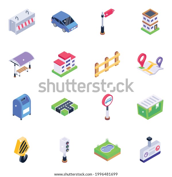 Pack of Directions\
Board Isometric Icons 