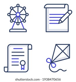 Pack of Documents and Music Flat Icons