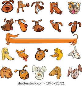 pack of dog head vector illustration