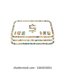 Pack of dollar money or vouchers. Business icon. Colored mosaic with polygons