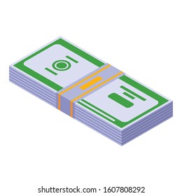 Pack of dollars icon. Isometric of pack of dollars vector icon for web design isolated on white background