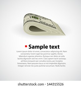 pack of dollars isolated on white background. Vector