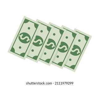 Pack of dollars. Vector illustration for web, mobile app in flat design. EPS 10