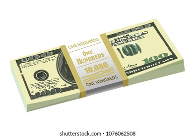 Pack of dollars vector realistic illustration isolated on white background