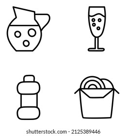 Pack of Drinks Flat Icons

