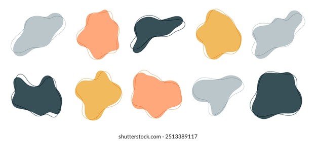pack of dynamic blob shape pebble design vector