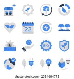 Pack of Eco and Botany Flat Icons

