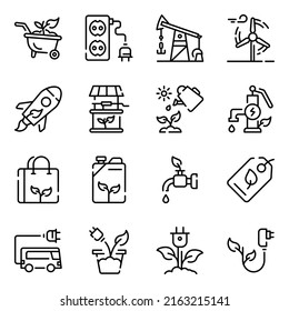 Envase de iconos de doodle ecológico

