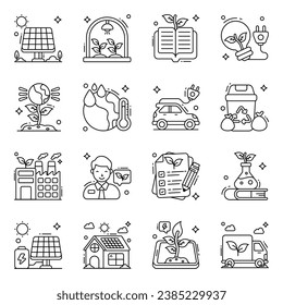 Pack of Eco Flat Icons 

