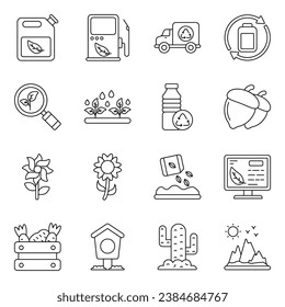 Pack of Eco and Nature linear Icons

