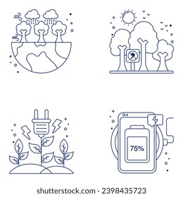 Pack of Eco and Nature Linear Icons

