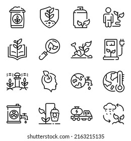 Pack of Eco Resources Linear Icons 

