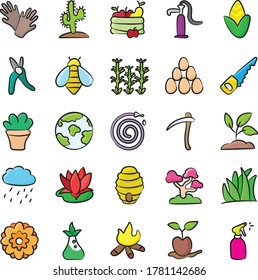 Envase de iconos de doodle ecológicos 