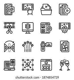 
Pack of editing Tools Glyph Icons  