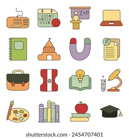 Pack Of Education Flat Icon
