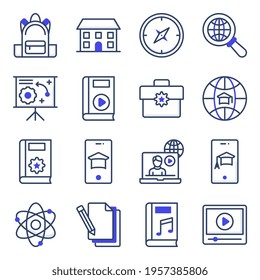 Pack of Education Flat Icons 