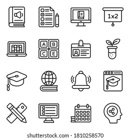 Pack of Education Icons in Line Style 