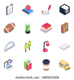 
Paquete de educación y aprendizaje en iconos isométricos