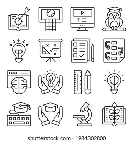 Pack Of Education Learning Linear Icons