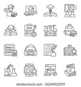 Pack of Education line  Icon